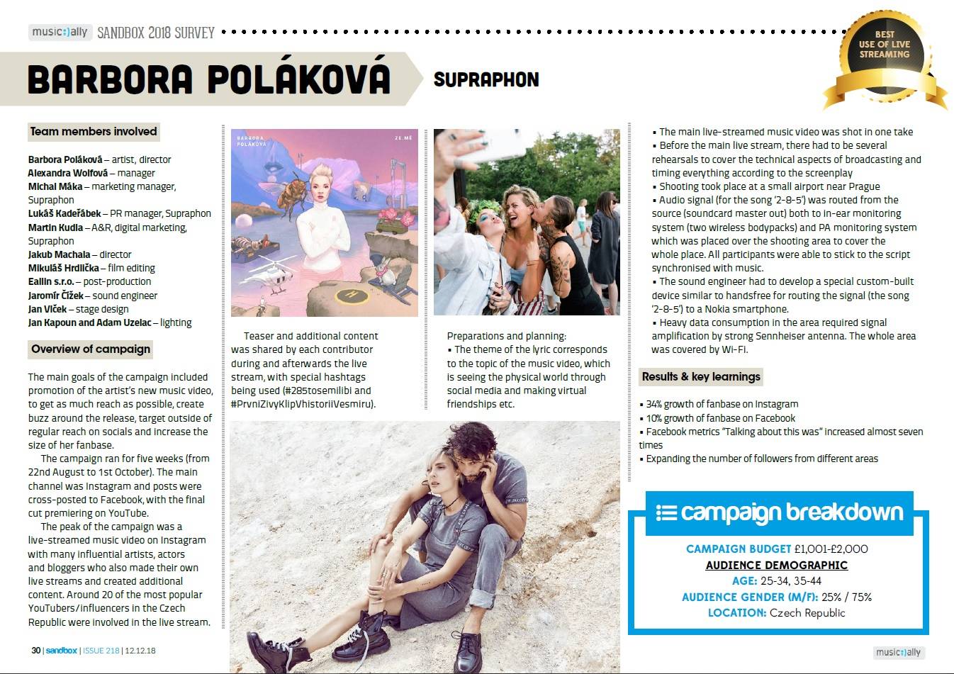 Barbora Poláková se svým živě přenášeným klipem na Instagramu sklízí uznání  v zahraničí | iREPORT – music&style magazine