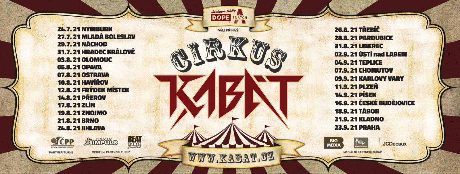 Kabát vyráží na turné Cirkus Kabát, původní šňůru opět překládá